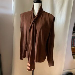 Calvin Klein silk blouse, neck tie